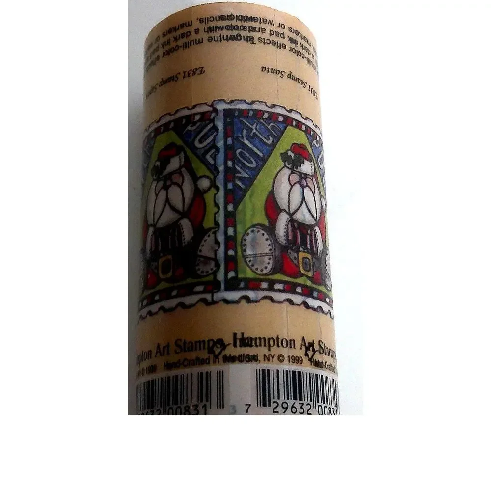 Vintage Hampton Art Stamps Christmas Stamp Santa Sticker Roll